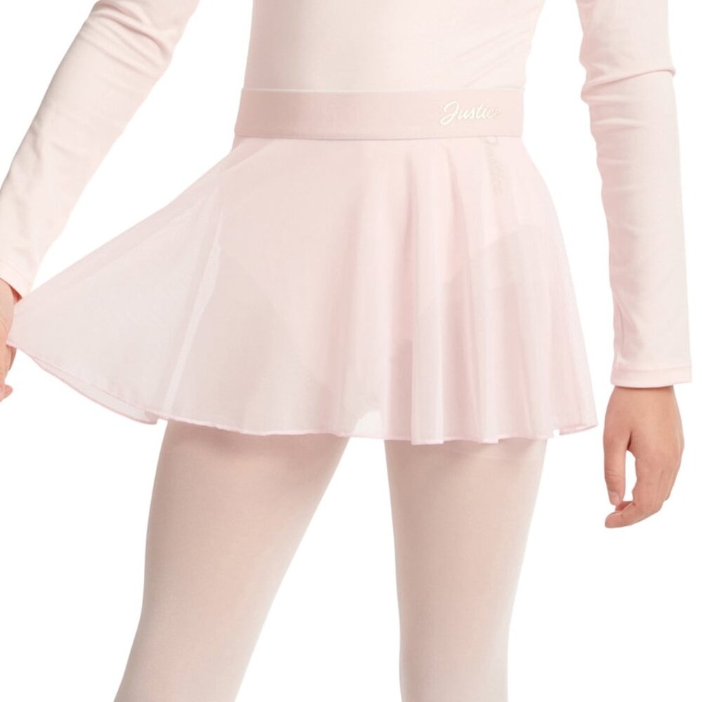 JUSTICE Girls XS Pink Mesh Ballet Dance Skirt SIZE 5-6 NEW - Picture 2 of 4